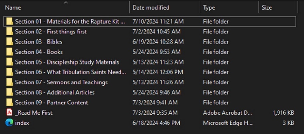 Rapture Kit Folder Structure